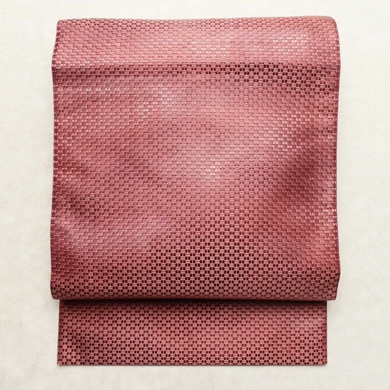 名古屋帯 六通柄 良品 正絹 その他の柄 名古屋仕立て なごや帯 リサイクル帯 帯 ピンク_画像1