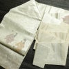 名古屋帯 太鼓柄 正絹 人物・動物柄 名古屋仕立て なごや帯 リサイクル帯 帯 箔 白_画像17