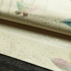 名古屋帯 太鼓柄 しつけ糸付き 正絹 花柄 名古屋仕立て なごや帯 リサイクル帯 蝶 帯 箔 白_画像9