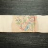 名古屋帯 太鼓柄 正絹 花柄 名古屋仕立て なごや帯 リサイクル帯 帯 刺繍 金糸 ベージュ_画像16