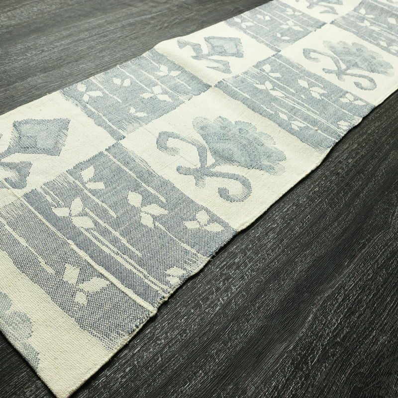 名古屋帯 六通柄 正絹 幾何学柄・抽象柄 名古屋仕立て なごや帯 リサイクル帯 帯 モダン 白_画像8