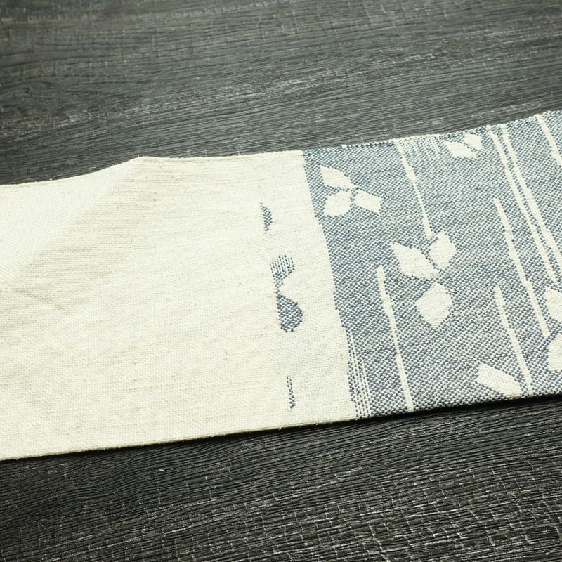 名古屋帯 六通柄 正絹 幾何学柄・抽象柄 名古屋仕立て なごや帯 リサイクル帯 帯 モダン 白_画像15