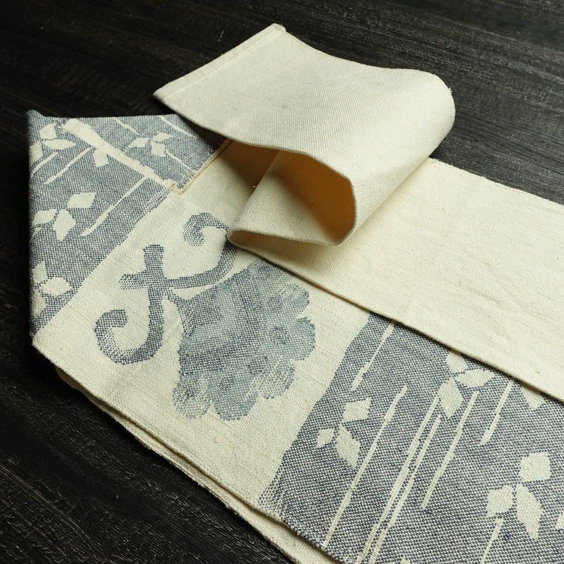 名古屋帯 六通柄 正絹 幾何学柄・抽象柄 名古屋仕立て なごや帯 リサイクル帯 帯 モダン 白_画像21