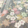 小紋 良品 しつけ糸付き 正絹 木の葉・植物柄 袷仕立て 身丈164cm 裄丈65cm リサイクル着物 着物 金彩 紅葉 松 菊 ブルーグレー グレー_画像10