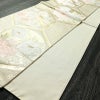 袋帯 六通柄 フォーマル用 正絹 花柄 リサイクル帯 帯 箔 クリーム_画像9