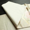 袋帯 六通柄 フォーマル用 正絹 花柄 リサイクル帯 帯 箔 クリーム_画像10