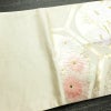 袋帯 六通柄 フォーマル用 正絹 花柄 リサイクル帯 帯 箔 クリーム_画像15
