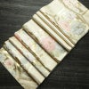 袋帯 六通柄 フォーマル用 正絹 花柄 リサイクル帯 帯 箔 クリーム_画像20