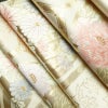 袋帯 六通柄 フォーマル用 正絹 花柄 リサイクル帯 帯 箔 クリーム_画像21