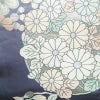 袋帯 六通柄 フォーマル用 正絹 花柄 リサイクル帯 帯 箔 青・紺_画像2