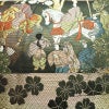袋帯 六通柄 春郊鷹狩秋庭観楓図 フォーマル用 正絹 人物・動物柄 リサイクル帯 帯 箔 多色使い_画像6