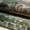 袋帯 六通柄 春郊鷹狩秋庭観楓図 フォーマル用 正絹 人物・動物柄 リサイクル帯 帯 箔 多色使い_画像8