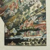 袋帯 六通柄 春郊鷹狩秋庭観楓図 フォーマル用 正絹 人物・動物柄 リサイクル帯 帯 箔 多色使い_画像12