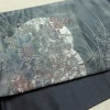 袋帯 太鼓柄 フォーマル用 正絹 花柄 リサイクル帯 帯 箔 青・紺_画像12