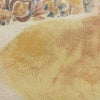 袋帯 本場結城玉紬 手描友禅袋帯 太鼓柄 良品 一般用 正絹 幾何学柄・抽象柄 リサイクル帯 帯 箔 ベージュ_画像4