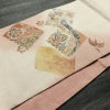 袋帯 本場結城玉紬 手描友禅袋帯 太鼓柄 良品 一般用 正絹 幾何学柄・抽象柄 リサイクル帯 帯 箔 ベージュ_画像12