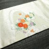 名古屋帯 太鼓柄 正絹 花柄 名古屋仕立て なごや帯 リサイクル帯 帯 金・銀_画像11