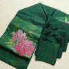 名古屋帯 太鼓柄 良品 正絹 花柄 名古屋仕立て なごや帯 リサイクル帯 帯 紫陽花 箔 緑・うぐいす色_画像16