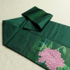 名古屋帯 太鼓柄 良品 正絹 花柄 名古屋仕立て なごや帯 リサイクル帯 帯 紫陽花 箔 緑・うぐいす色_画像20