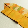 名古屋帯 六通柄 正絹 幾何学柄・抽象柄 名古屋仕立て なごや帯 リサイクル帯 帯 黄・黄土色_画像20