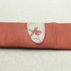 名古屋帯 太鼓柄 良品 正絹 花柄 松葉仕立て なごや帯 リサイクル帯 帯 紬地 ピンク_画像16