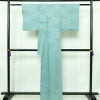 単衣 色無地 美品 一つ紋付き 正絹 雲柄 単衣仕立て 身丈158.5cm 裄丈64cm リサイクル着物 着物 お茶会 フォーマル 上品 白群色 青・紺_画像2