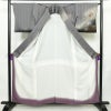 訪問着 良品 正絹 花柄 袷仕立て 身丈159cm 裄丈64.5cm リサイクル着物 着物 箔 金彩 卒業式 フォーマル グレー_画像3
