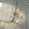 訪問着 良品 正絹 花柄 袷仕立て 身丈159cm 裄丈64.5cm リサイクル着物 着物 箔 金彩 卒業式 フォーマル グレー_画像5