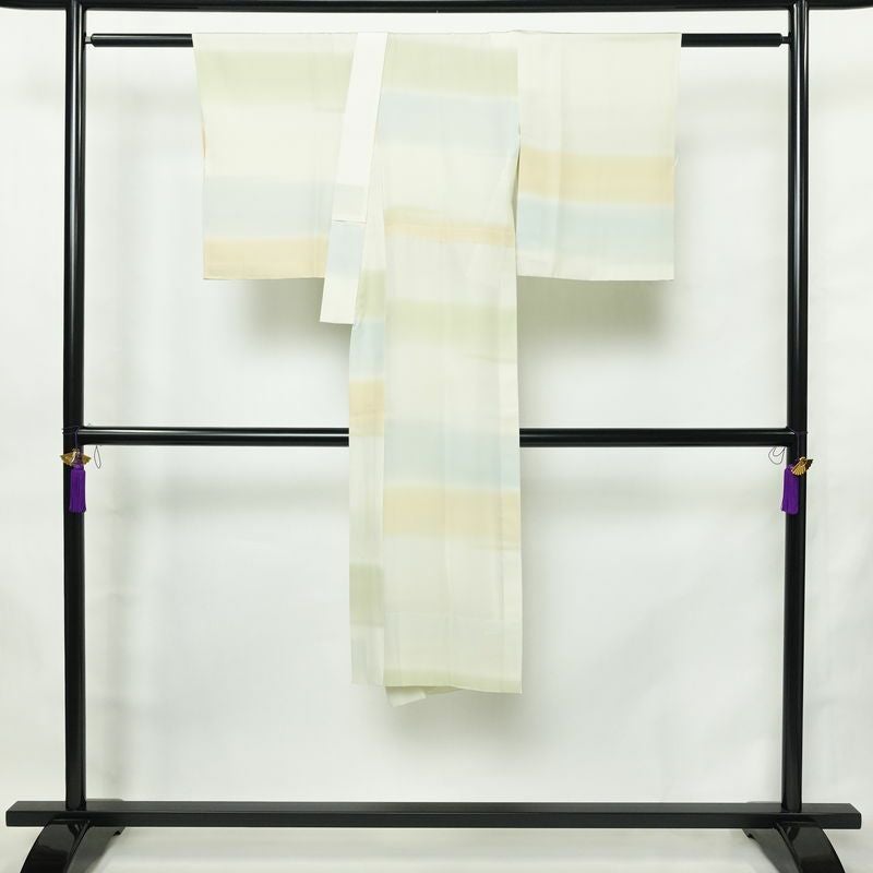 長襦袢 良品 正絹 縞柄・線柄 袖無双・胴抜き 身丈126.5cm 裄丈63cm リサイクル着物 着物 フォーマル シンプル 多色使い_画像2