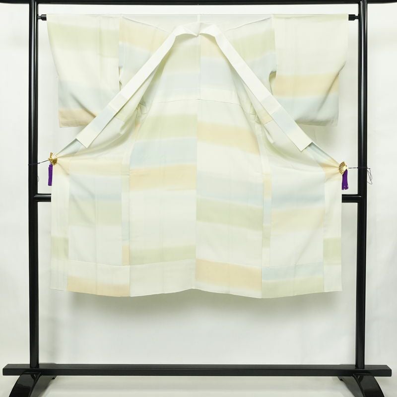 長襦袢 良品 正絹 縞柄・線柄 袖無双・胴抜き 身丈126.5cm 裄丈63cm リサイクル着物 着物 フォーマル シンプル 多色使い_画像3