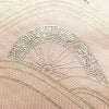 名古屋帯 太鼓柄 正絹 古典柄 名古屋仕立て なごや帯 リサイクル帯 帯 刺繍 箔 金糸 シンプル ピンク 白_画像7