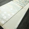 名古屋帯 太鼓柄 正絹 花柄 通し仕立て なごや帯 リサイクル帯 帯 刺繍 箔 白_画像9