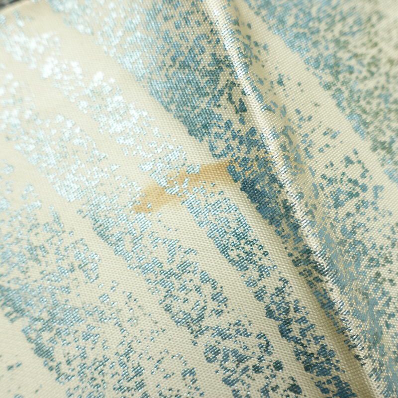 名古屋帯 太鼓柄 正絹 花柄 通し仕立て なごや帯 リサイクル帯 帯 刺繍 箔 白_画像15