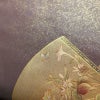 名古屋帯 太鼓柄 正絹 古典柄 名古屋仕立て なごや帯 リサイクル帯 帯 箔 シンプル 扇子 紫・藤色_画像7