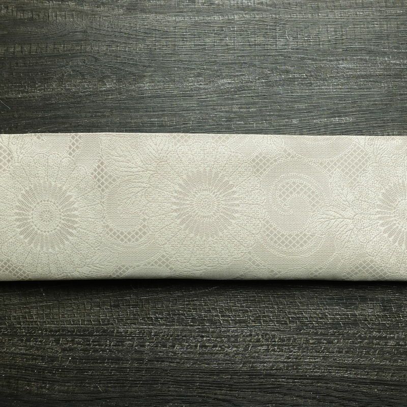 袋帯 人間国宝 中村勇二郎 古代菊 献上絵図 全通柄 良品 フォーマル用 正絹 花柄 リサイクル帯 帯 入学式 卒業式 七五三 パーティー お宮参り フォーマル 菊 ベージュ_画像15