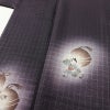 付け下げ 良品 しつけ糸付き 正絹 人物・動物柄 袷仕立て 身丈156cm 裄丈64cm リサイクル着物 着物 金彩 シンプル 紫・藤色_画像5