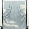 付け下げ 美品 摺工房 渡邊孝 落款入り しつけ糸付き 正絹 人物・動物柄 袷仕立て 身丈164.5cm 裄丈62.5cm リサイクル着物 着物 箔 入学式 卒業式 七五三 お宮参り フォーマル 青・紺_画像1