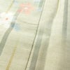 紬 良品 しつけ糸付き 正絹 花柄 袷仕立て 身丈153.5cm 裄丈63.5cm リサイクル着物 着物 緑・うぐいす色_画像12