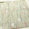 紬 良品 しつけ糸付き 正絹 花柄 袷仕立て 身丈153.5cm 裄丈63.5cm リサイクル着物 着物 緑・うぐいす色_画像15
