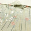 紬 良品 しつけ糸付き 正絹 花柄 袷仕立て 身丈153.5cm 裄丈63.5cm リサイクル着物 着物 緑・うぐいす色_画像18