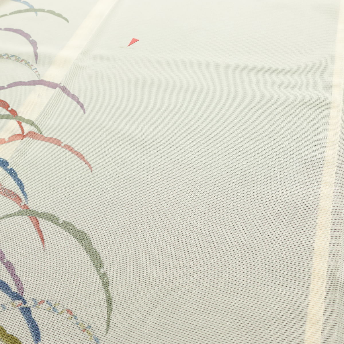 盛夏 付下 絽 良品 夏用 ポリエステル 木の葉・植物柄 単衣仕立て 身丈161.5cm 裄丈66cm リサイクル着物 着物 銀彩 フォーマル ピンク_画像14