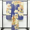 振袖 良品 しつけ糸付き 金駒刺繍 正絹 花柄 袷仕立て 身丈165.5cm 裄丈64cm リサイクル着物 着物 刺繍 箔 金彩 金通し 未使用品 成人式 二十歳 二十歳の集い フォーマル 青・紺_画像2