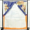 振袖 良品 しつけ糸付き 金駒刺繍 正絹 花柄 袷仕立て 身丈165.5cm 裄丈64cm リサイクル着物 着物 刺繍 箔 金彩 金通し 未使用品 成人式 二十歳 二十歳の集い フォーマル 青・紺_画像3