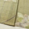 盛夏 紬 夏用 バチ衿仕立て 正絹 花柄 単衣仕立て 身丈153cm 裄丈62cm リサイクル着物 着物 黄・黄土色_画像12