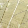 盛夏 紬 夏用 バチ衿仕立て 正絹 花柄 単衣仕立て 身丈153cm 裄丈62cm リサイクル着物 着物 黄・黄土色_画像21