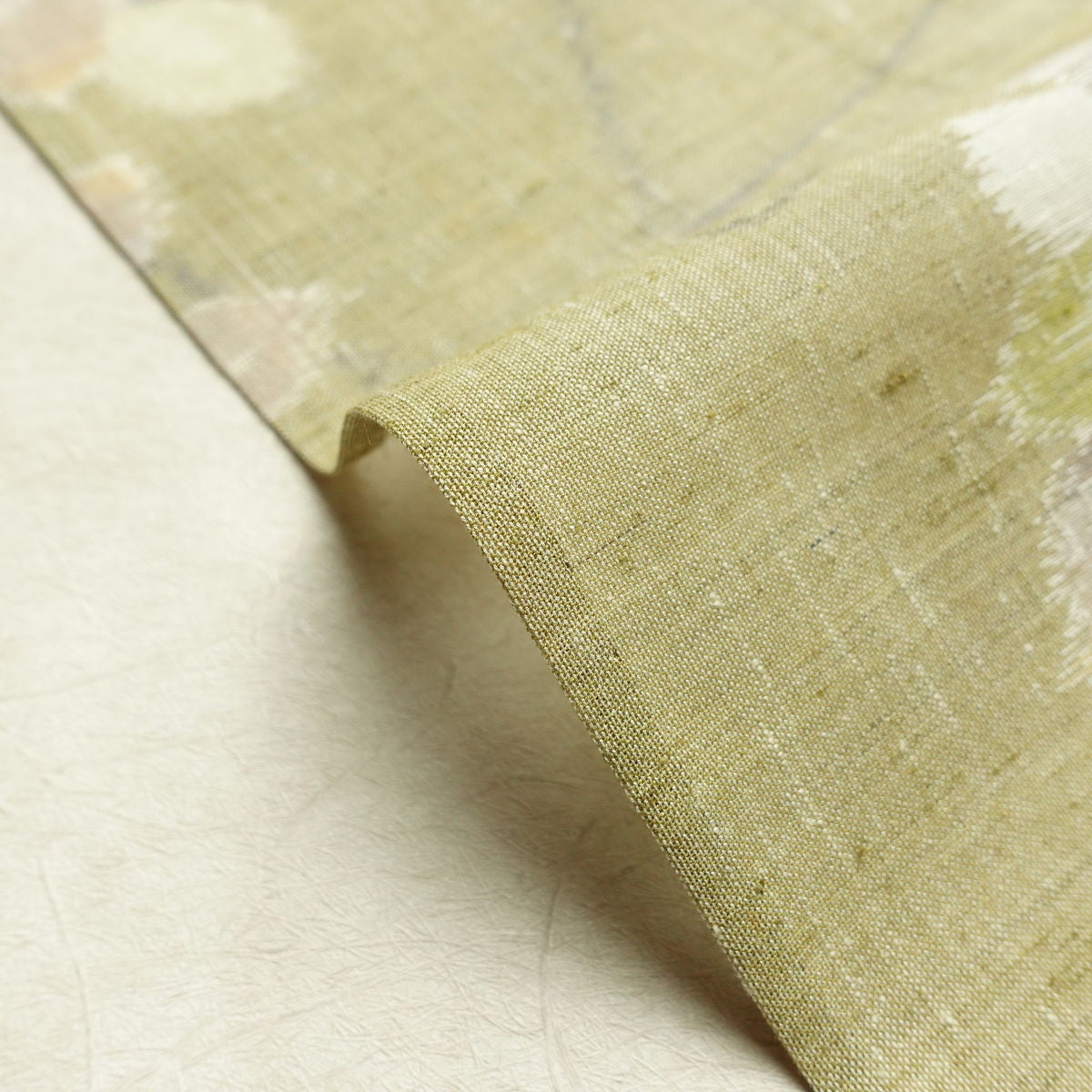 盛夏 紬 夏用 バチ衿仕立て 正絹 花柄 単衣仕立て 身丈153cm 裄丈62cm リサイクル着物 着物 黄・黄土色_画像23