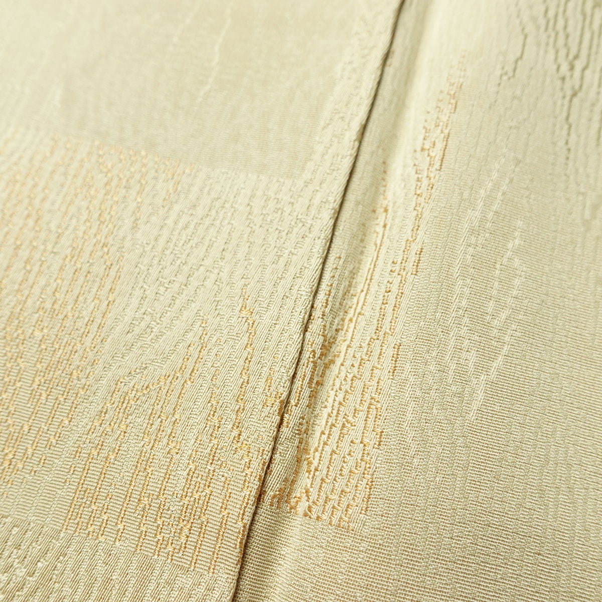 小紋 良品 一つ紋付き 正絹 幾何学柄・抽象柄 袷仕立て 身丈154cm 裄丈65cm リサイクル着物 着物 ベージュ_画像11
