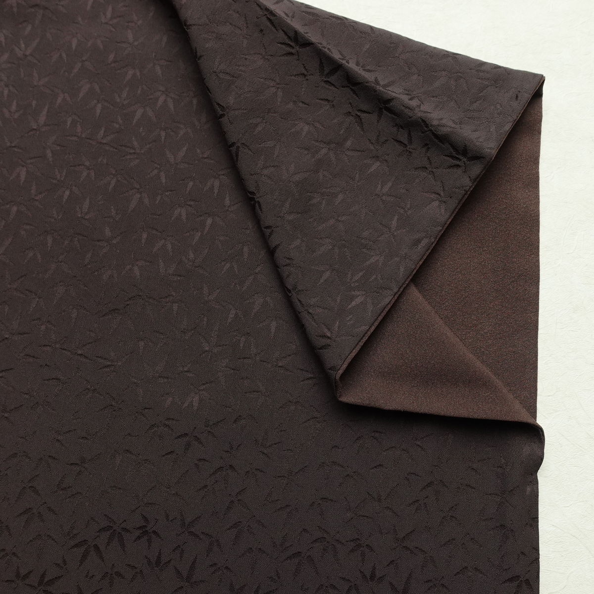 色無地 一つ紋付き 正絹 木の葉・植物柄 袷仕立て 身丈147cm 裄丈60.5cm リサイクル着物 着物 お茶会 フォーマル 茶_画像14