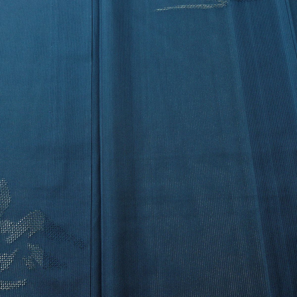 盛夏 夏用 正絹 風景柄 単衣仕立て 身丈155.5cm 裄丈62.5cm リサイクル着物 着物 青・紺_画像6