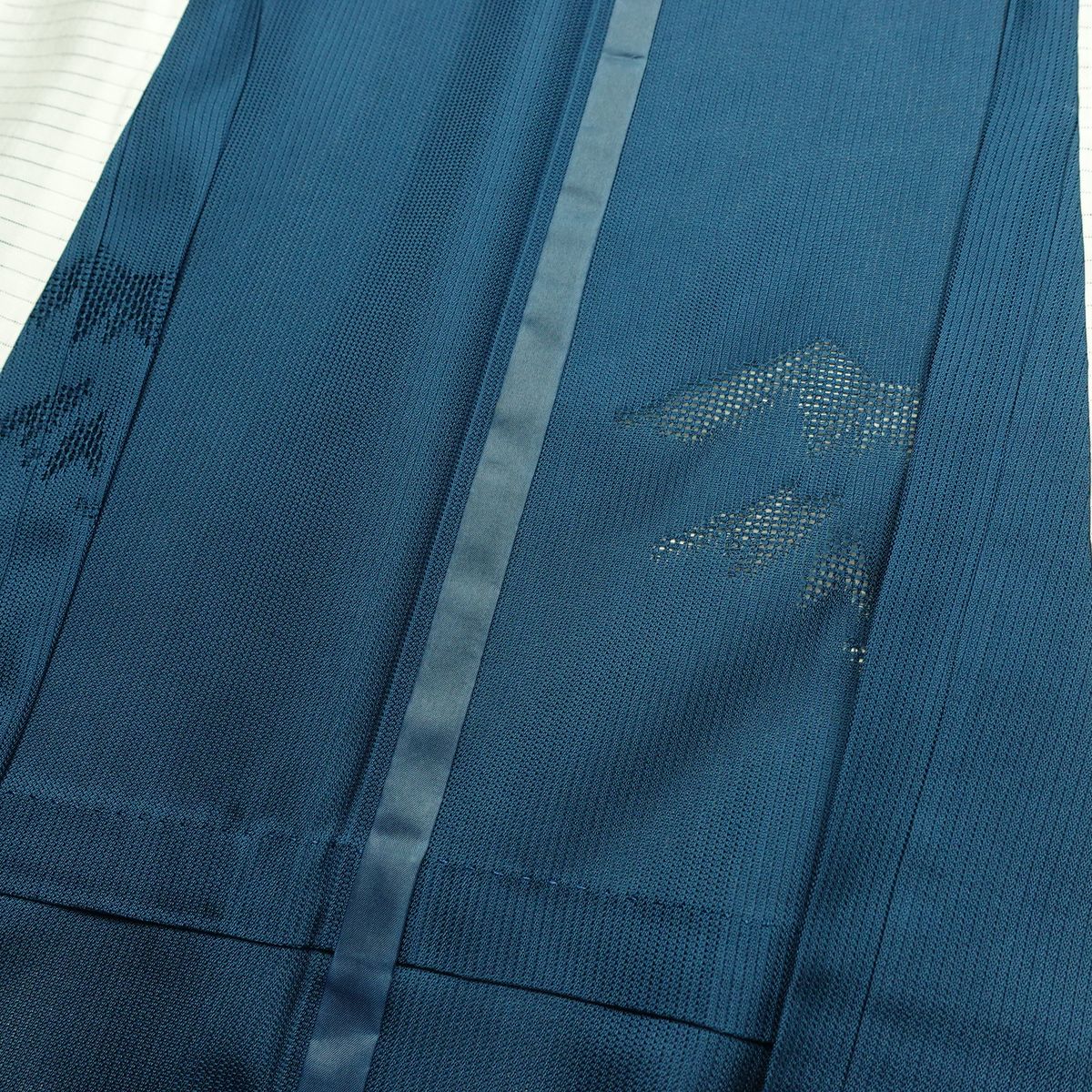 盛夏 夏用 正絹 風景柄 単衣仕立て 身丈155.5cm 裄丈62.5cm リサイクル着物 着物 青・紺_画像17